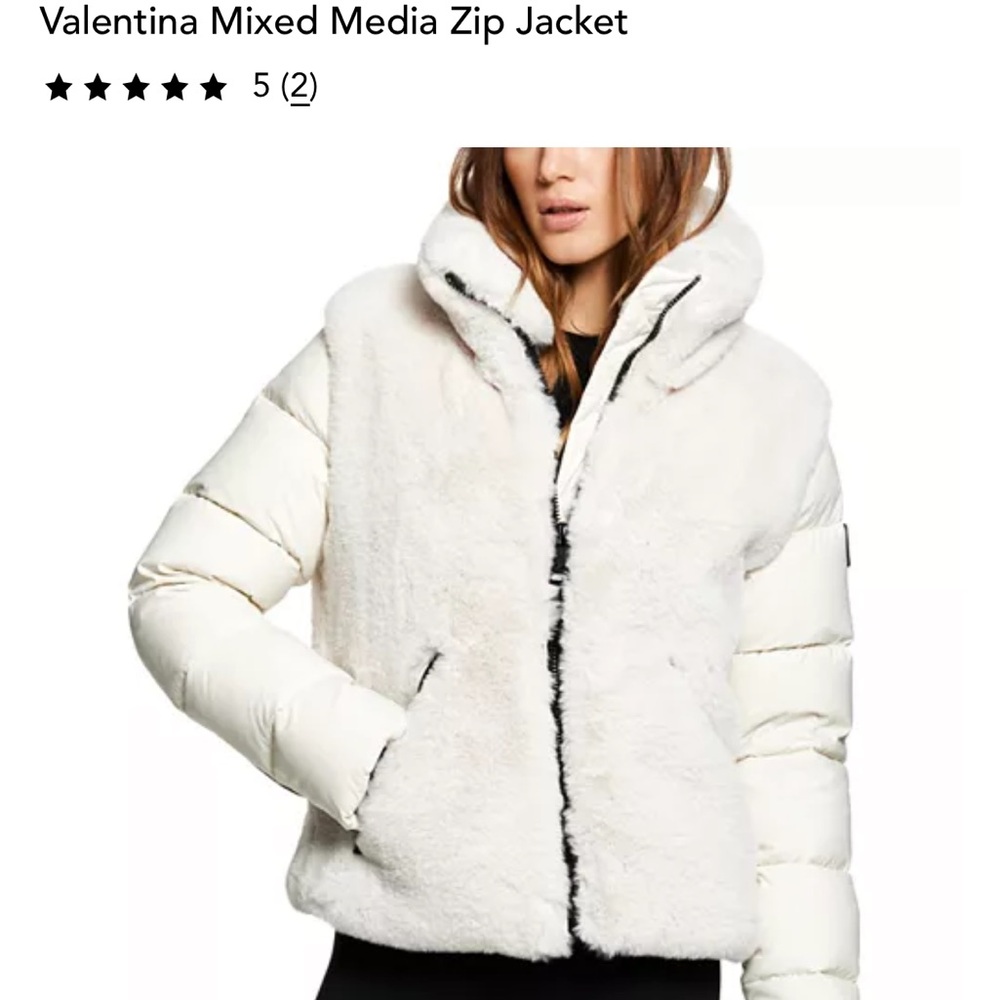 SAM. White Mixed Media Puffer Jacket